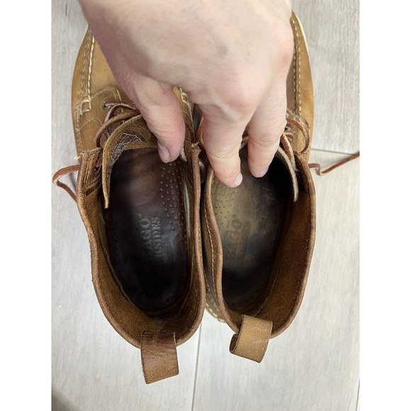 Sebago Beacon Chaussures Bateau Men Leather Brown Boots 9.5 M Shoes Ducksides - Picture 8 of 10